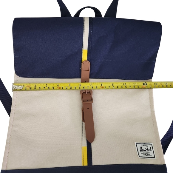HERSCHEL SUPPLY CO. unisex cream navy colorblock City Mid Volume backpack - Picture 15 of 16